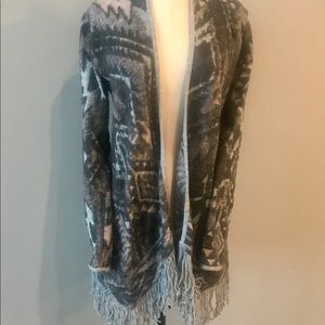 Lucky Brand fringed cardigan duster
